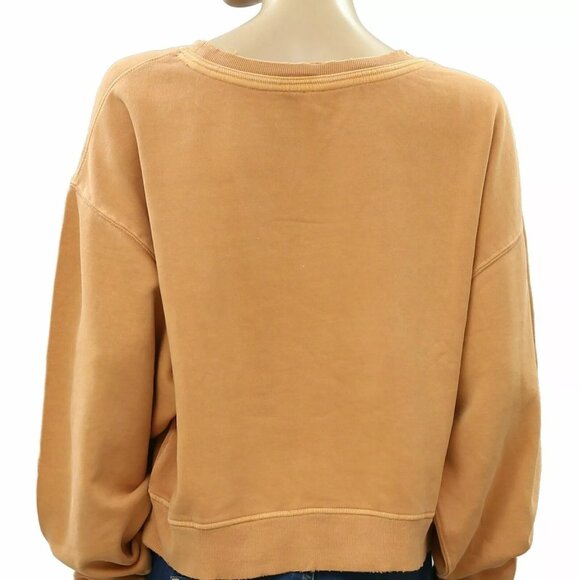 Free People Cool Rider Pullover Top Sweatshirt Ribbed Slouchy Oversize XS 222813 - Picture 5 of 8